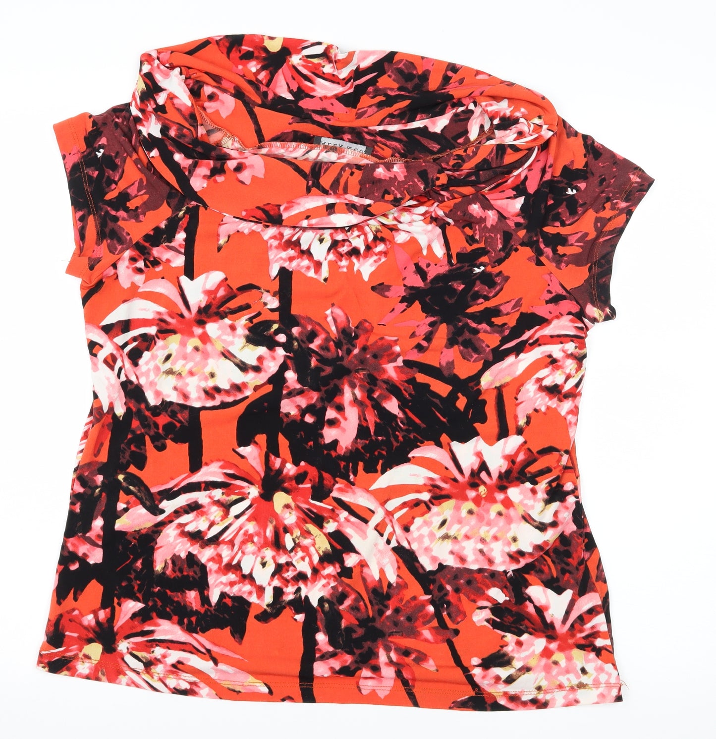 Alex & Co Womens Multicoloured Floral Jersey Basic T-Shirt Size XL