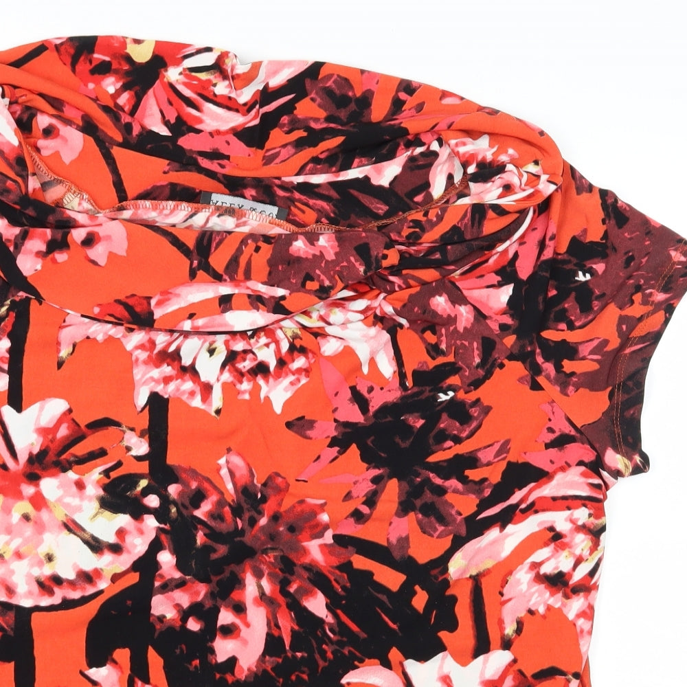 Alex & Co Womens Multicoloured Floral Jersey Basic T-Shirt Size XL