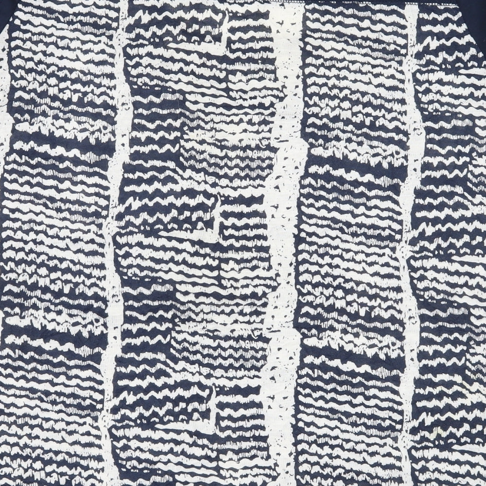 Virtuelle Womens Blue Geometric Jersey Basic T-Shirt Size M