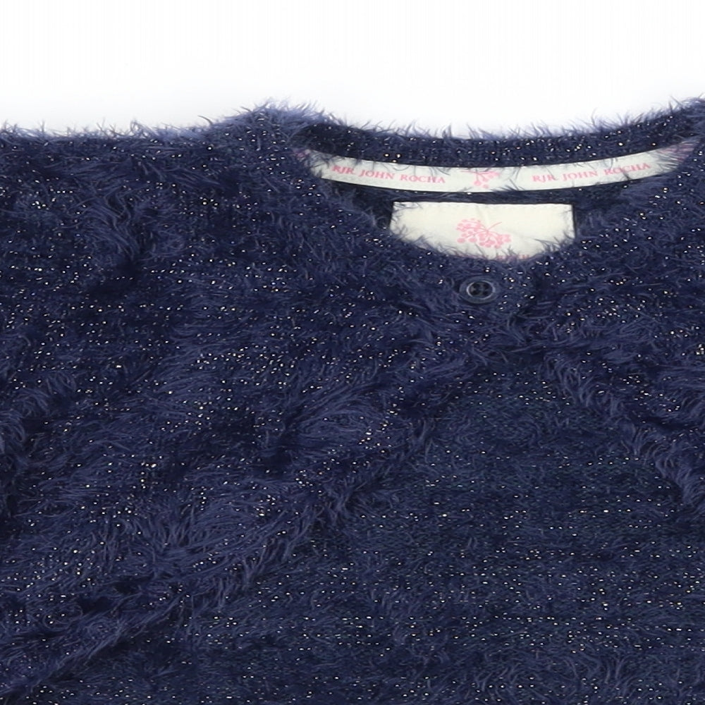 RJR.John Rocha Girls Blue  Knit Cardigan Jumper Size 2-3 Years