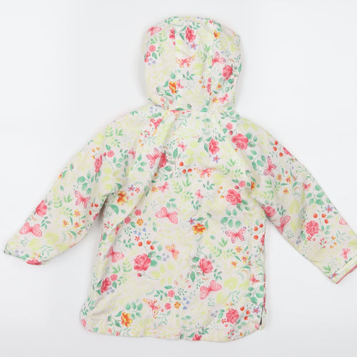 Mothercare Girls White Floral  Jacket  Size 9-12 Months