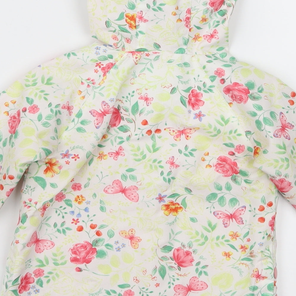 Mothercare Girls White Floral  Jacket  Size 9-12 Months