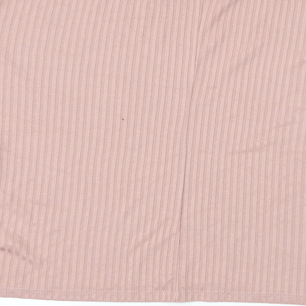 Stradivarius Womens Pink  Jersey Basic T-Shirt Size M