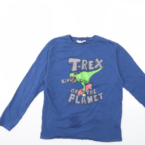 Zara Boys Blue   Basic T-Shirt Size 10-11 Years  - t-rex