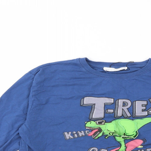 Zara Boys Blue   Basic T-Shirt Size 10-11 Years  - t-rex