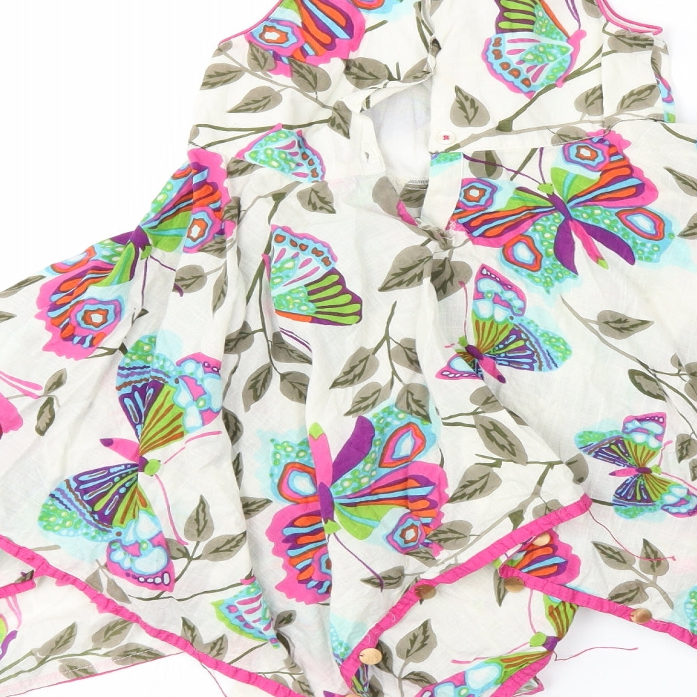 Domino Girl Girls White Animal Print  Fit & Flare  Size 3-4 Years