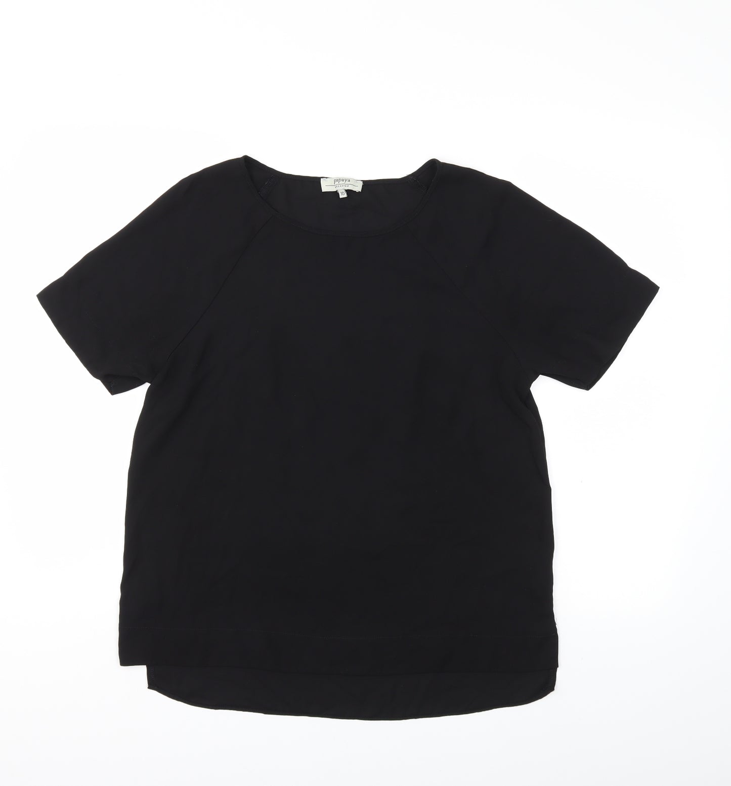 Papaya Womens Black   Basic T-Shirt Size 10