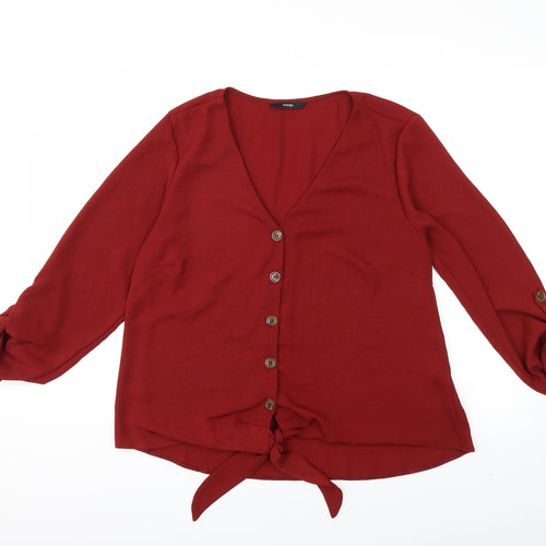 George Womens Red   Basic Blouse Size 14