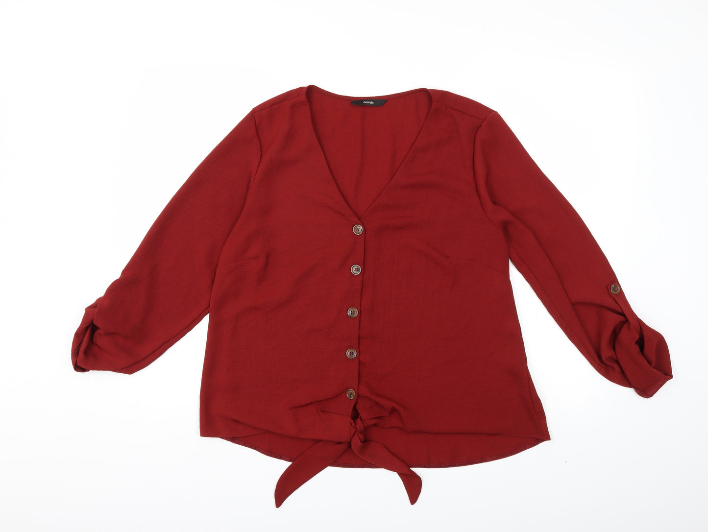 George Womens Red   Basic Blouse Size 14