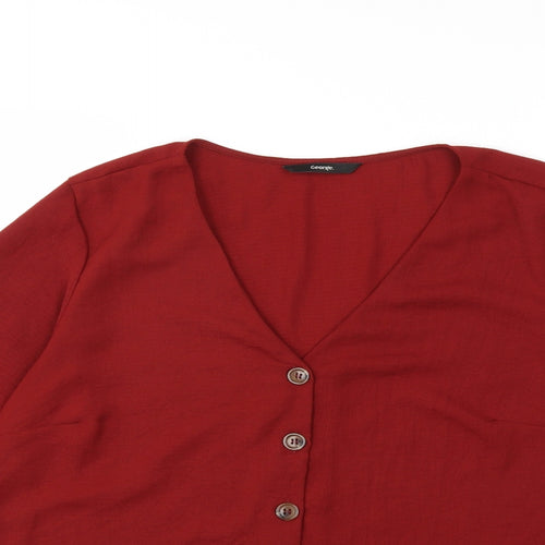George Womens Red   Basic Blouse Size 14