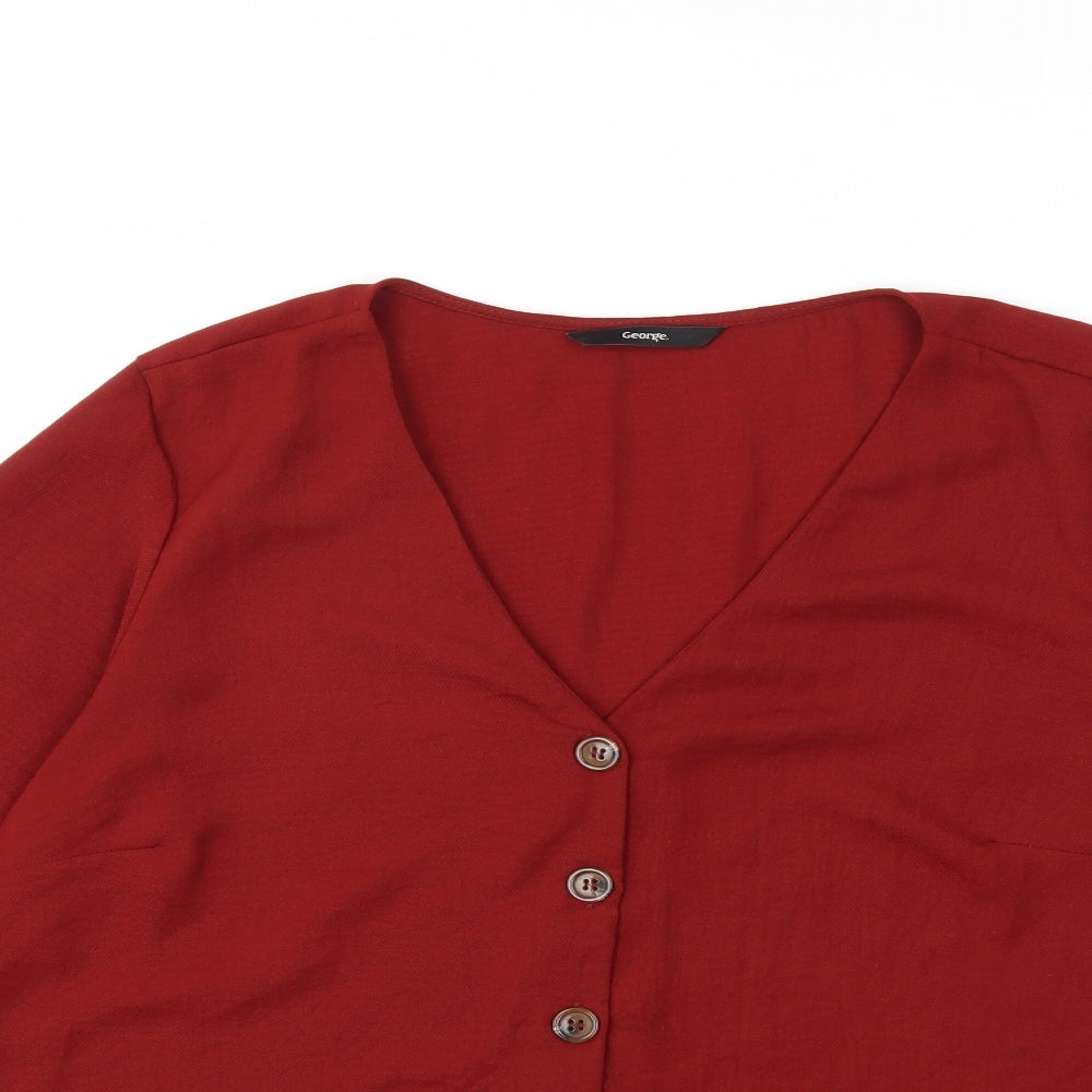 George Womens Red   Basic Blouse Size 14