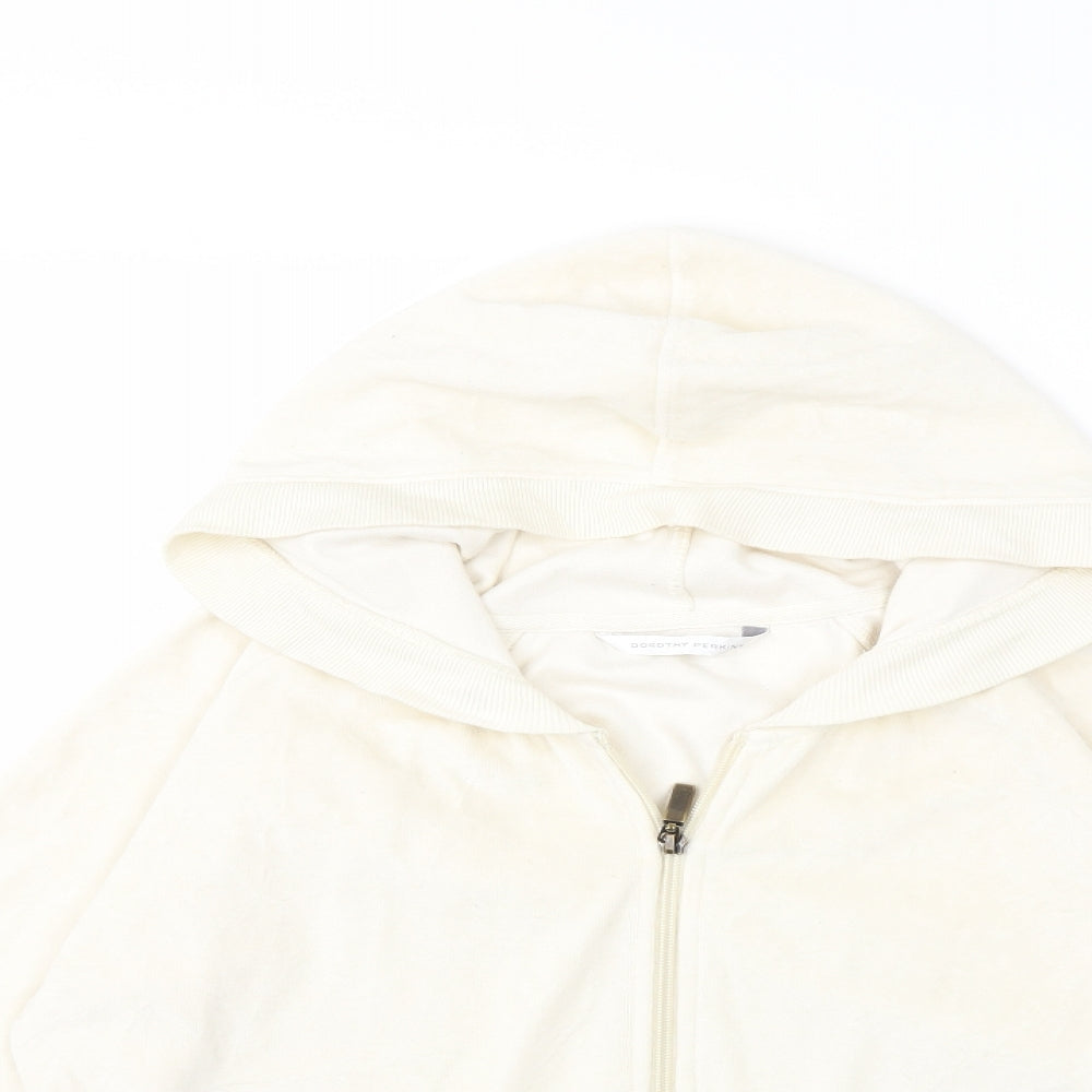 Dorothy Perkins Womens Beige  Velour Full Zip Hoodie Size 18