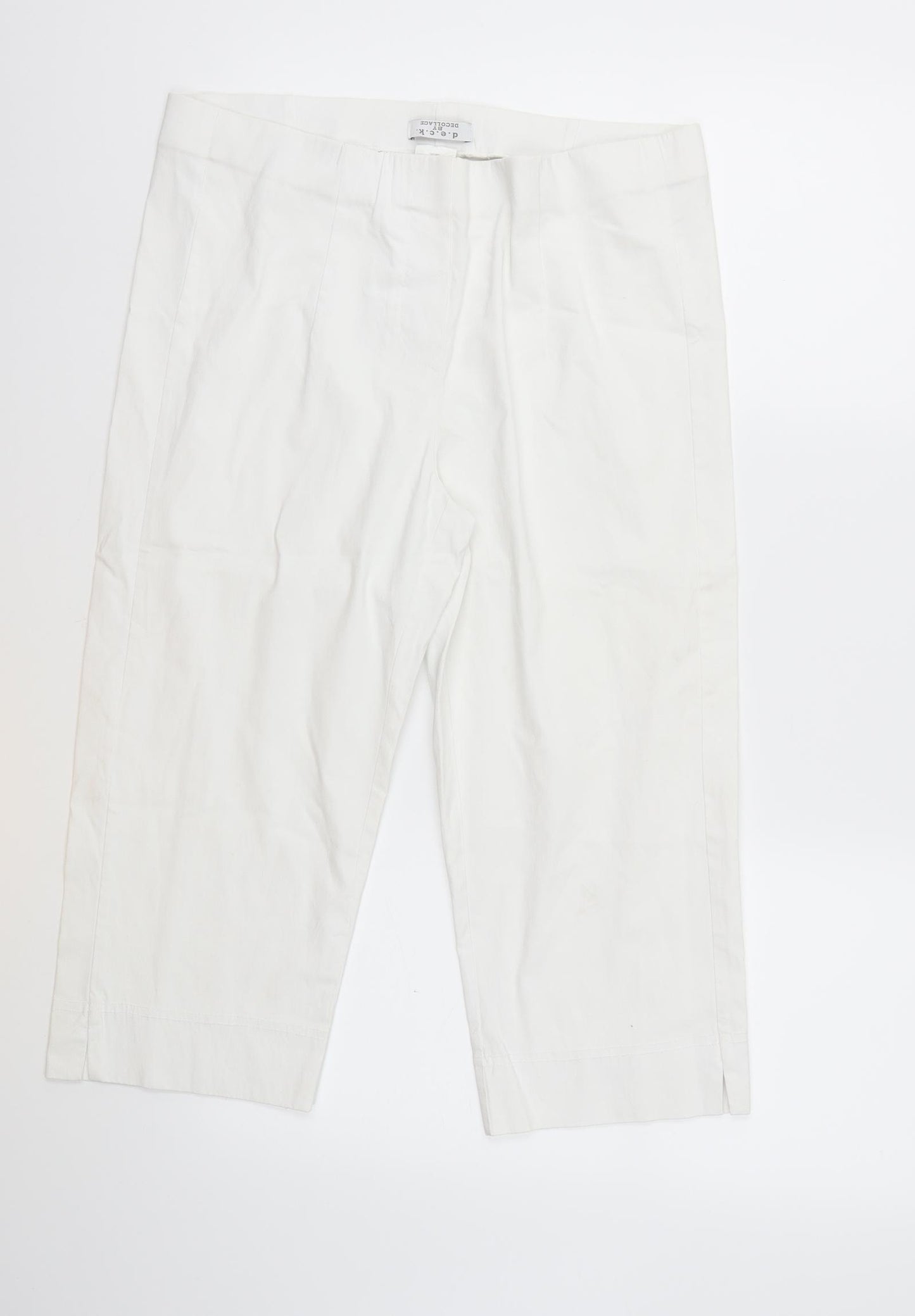 Decollage Womens White   Cropped Trousers Size 30 in L20 in