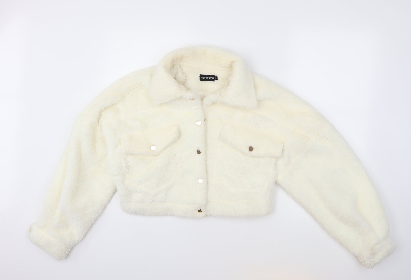 PRETTYLITTLETHING Womens Beige   Jacket Coat Size 10