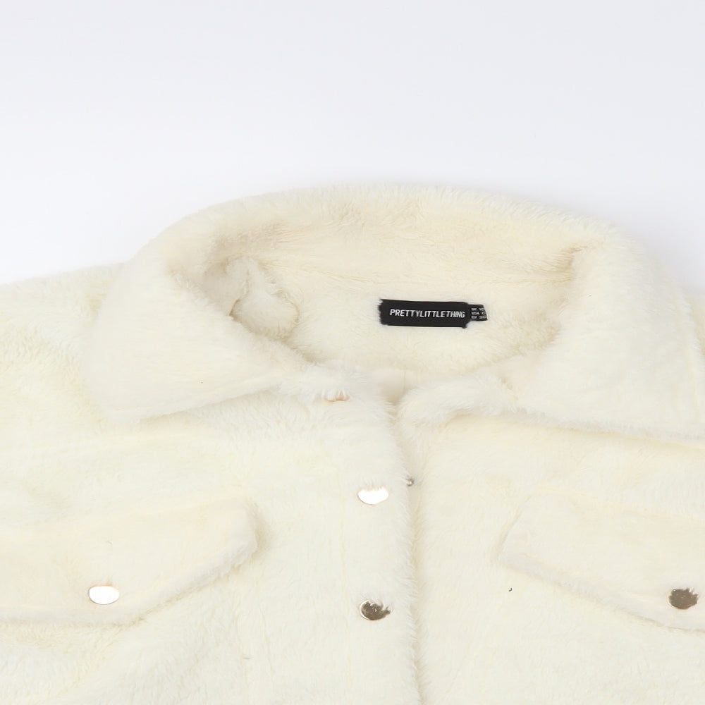 PRETTYLITTLETHING Womens Beige   Jacket Coat Size 10
