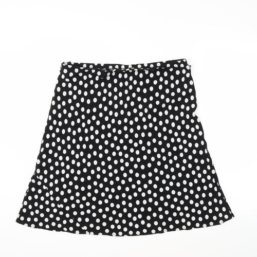 Preworn Womens Black Polka Dot  Flare Skirt Size 34 in
