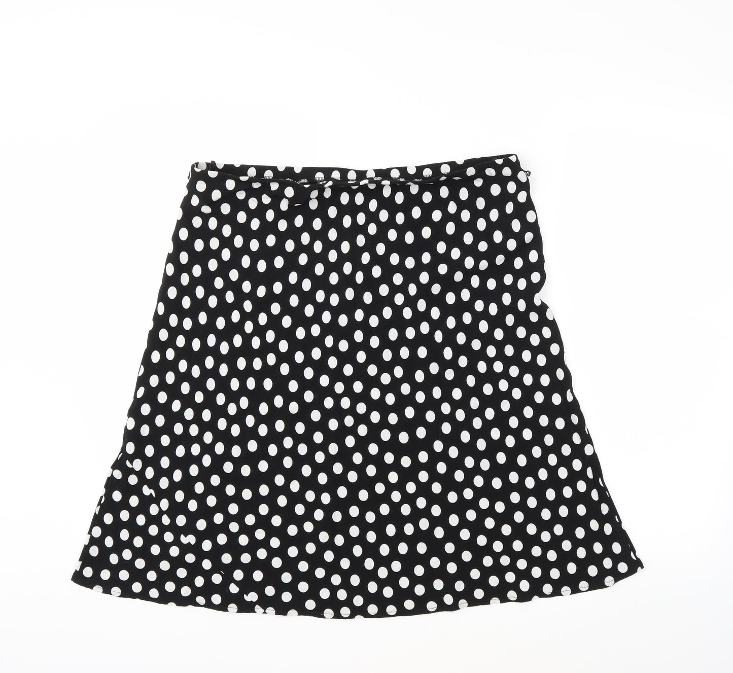Preworn Womens Black Polka Dot  Flare Skirt Size 34 in
