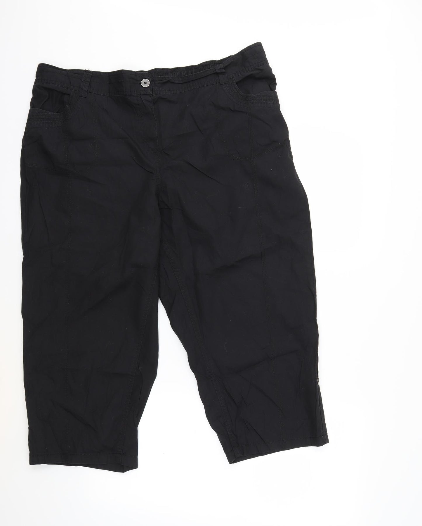 Evans Womens Black   Cargo Trousers Size 20 L21 in