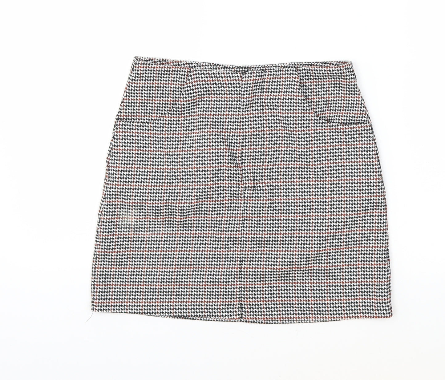 Pull&Bear Womens Black Houndstooth  Mini Skirt Size S