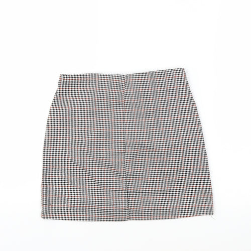 Pull&Bear Womens Black Houndstooth  Mini Skirt Size S