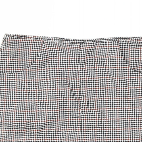 Pull&Bear Womens Black Houndstooth  Mini Skirt Size S