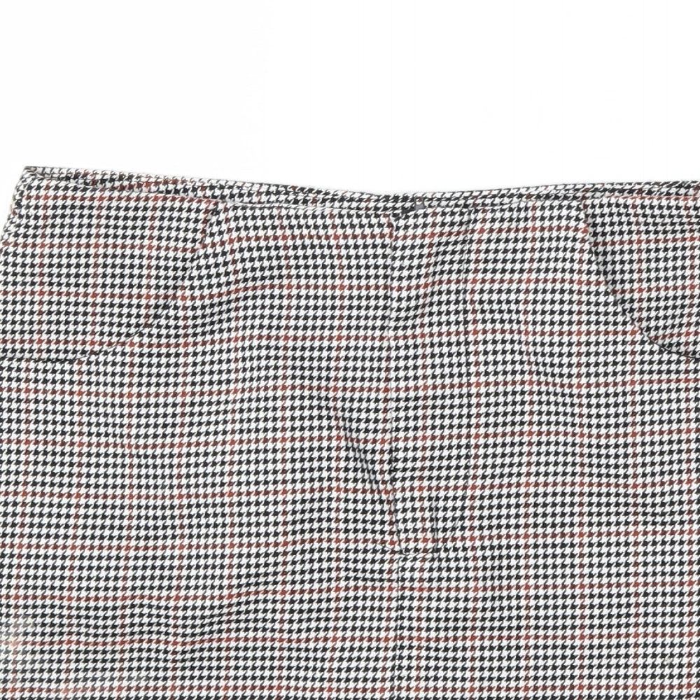 Pull&Bear Womens Black Houndstooth  Mini Skirt Size S