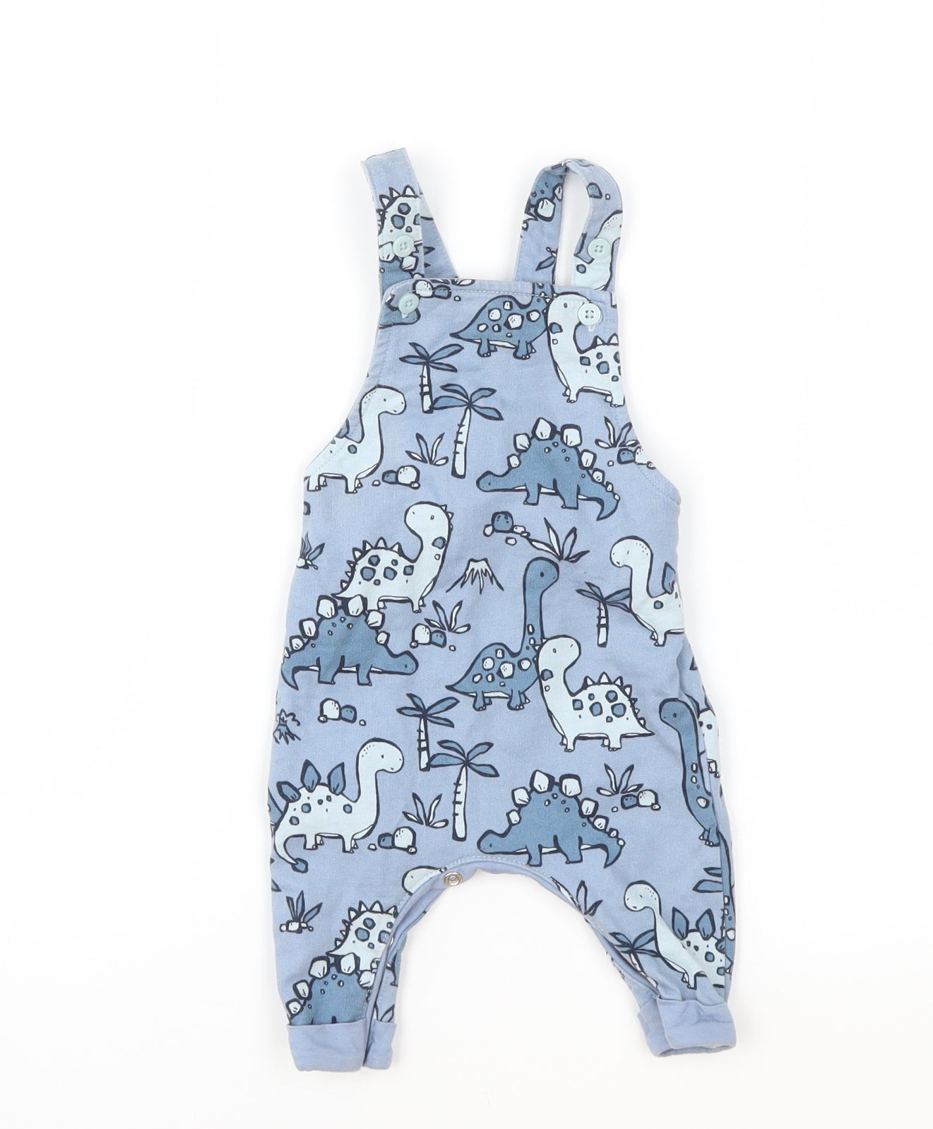NEXT Baby Blue Animal Print  Dungaree One-Piece Size 3-6 Months