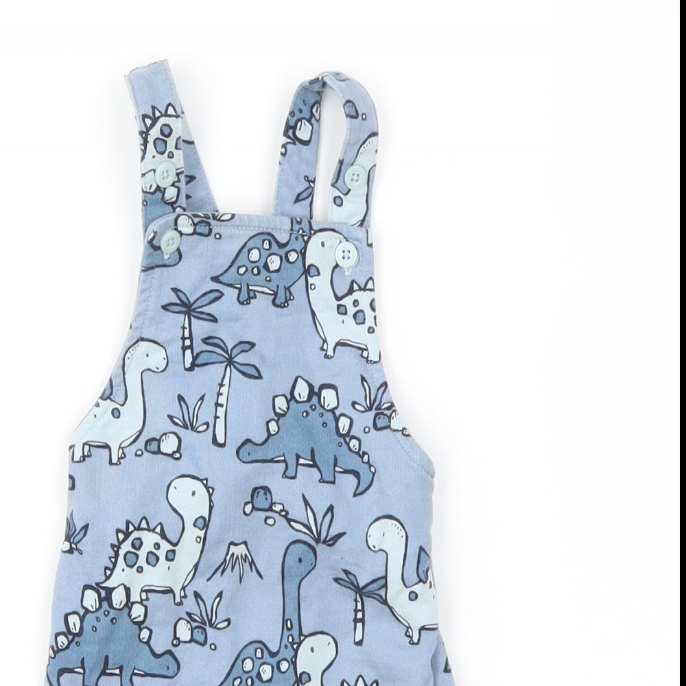 NEXT Baby Blue Animal Print  Dungaree One-Piece Size 3-6 Months