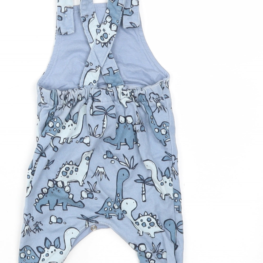 NEXT Baby Blue Animal Print  Dungaree One-Piece Size 3-6 Months
