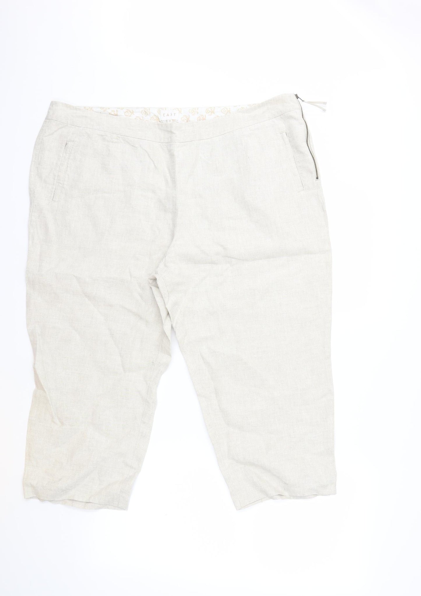 EAST Womens Beige   Cropped Trousers Size 20 L20 in