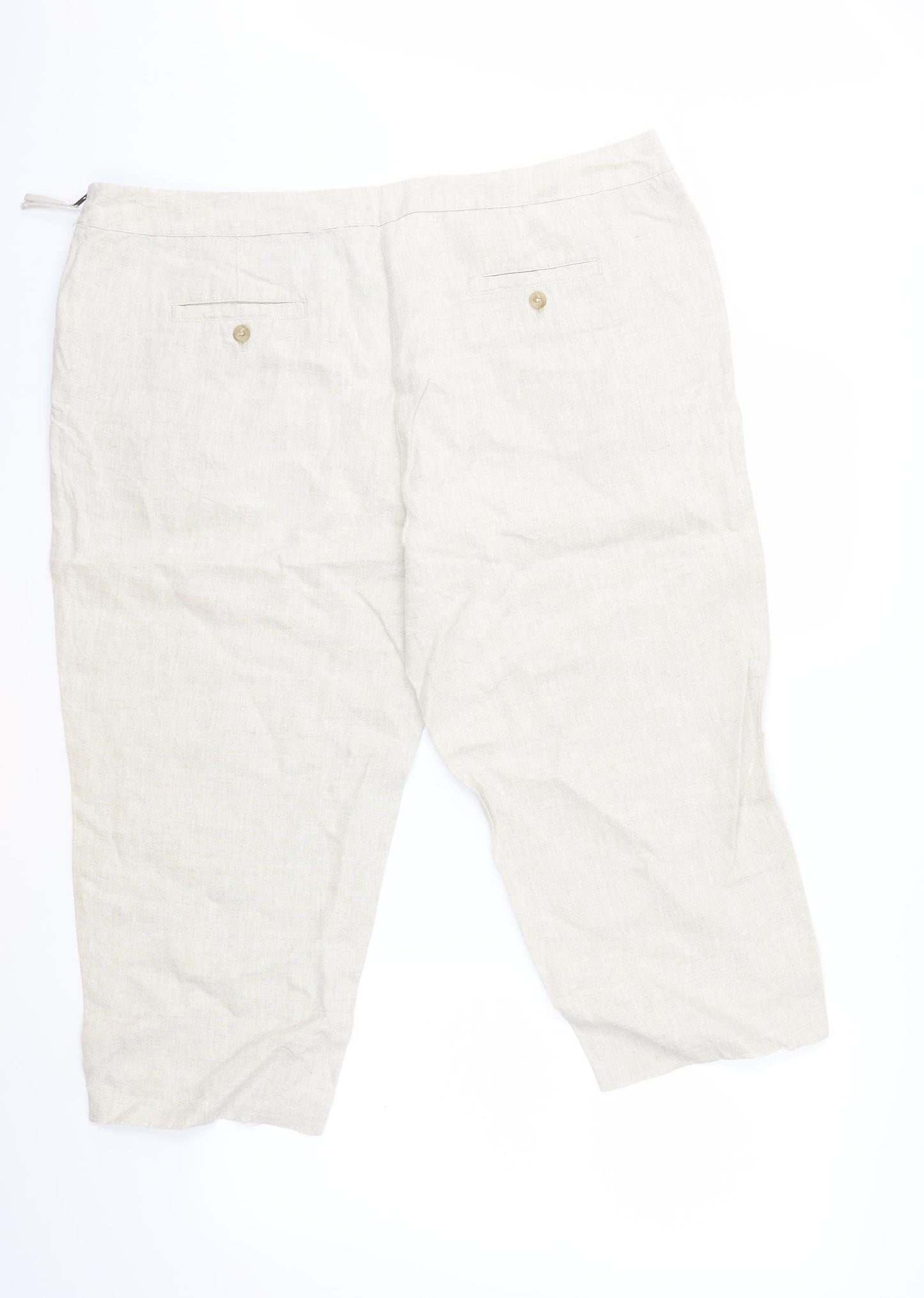 EAST Womens Beige   Cropped Trousers Size 20 L20 in