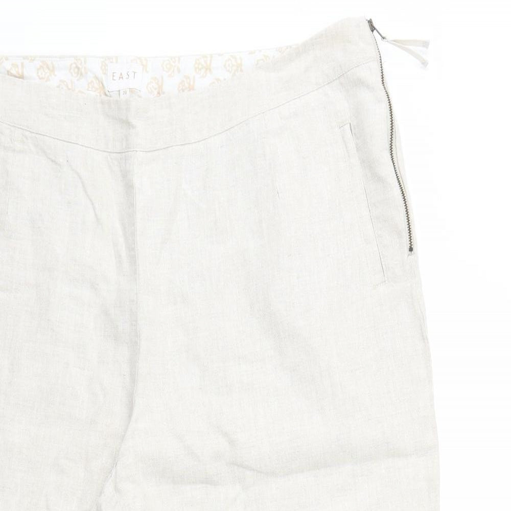 EAST Womens Beige   Cropped Trousers Size 20 L20 in