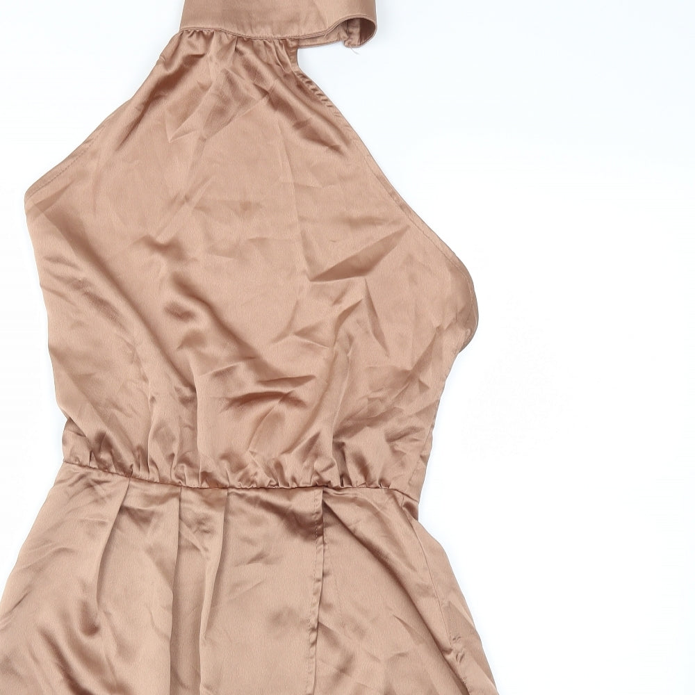 Missguided Womens Brown   Playsuit One-Piece Size 10