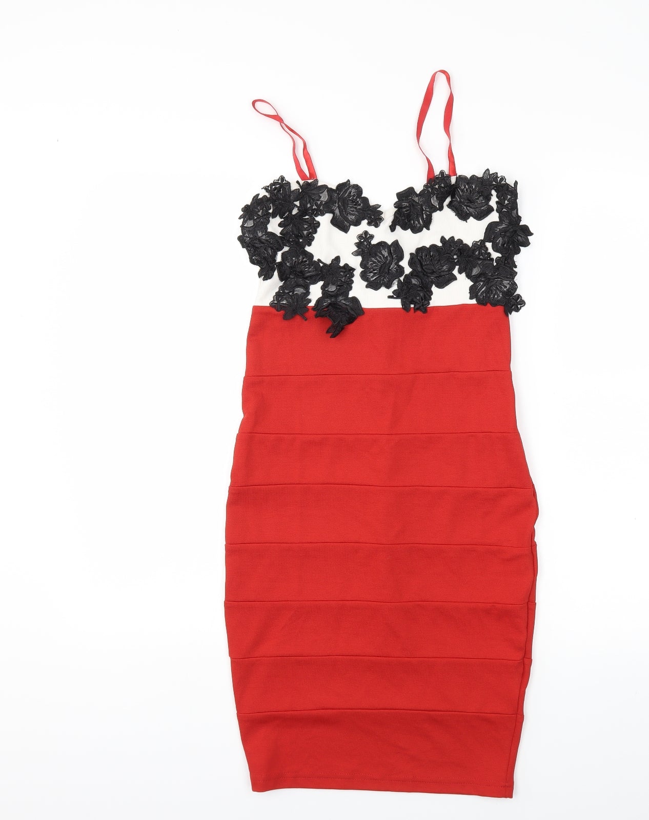 oh Polly Womens Red Floral  Bodycon  Size 8