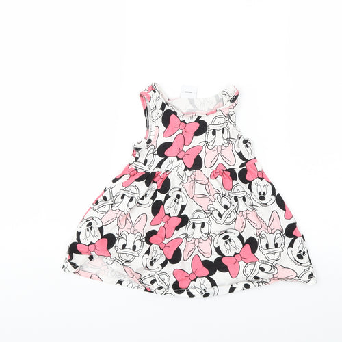 dinsey Baby White Animal Print  Tank Dress  Size 12 Months