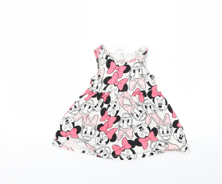 dinsey Baby White Animal Print Tank Dress Size 12 Months