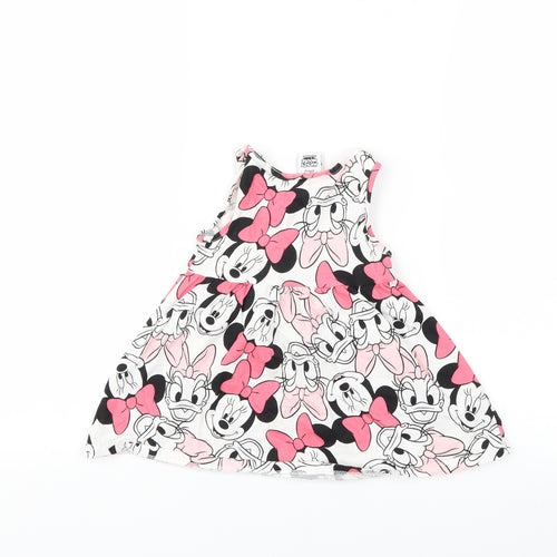 dinsey Baby White Animal Print  Tank Dress  Size 12 Months