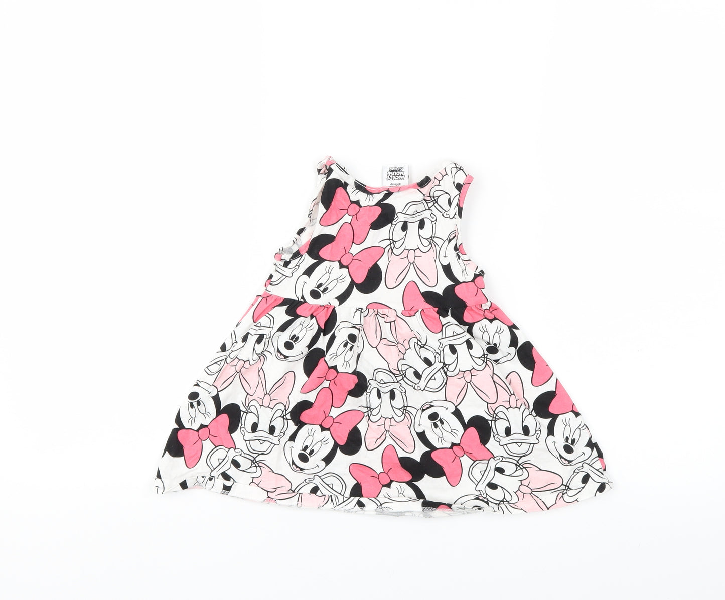 dinsey Baby White Animal Print  Tank Dress  Size 12 Months