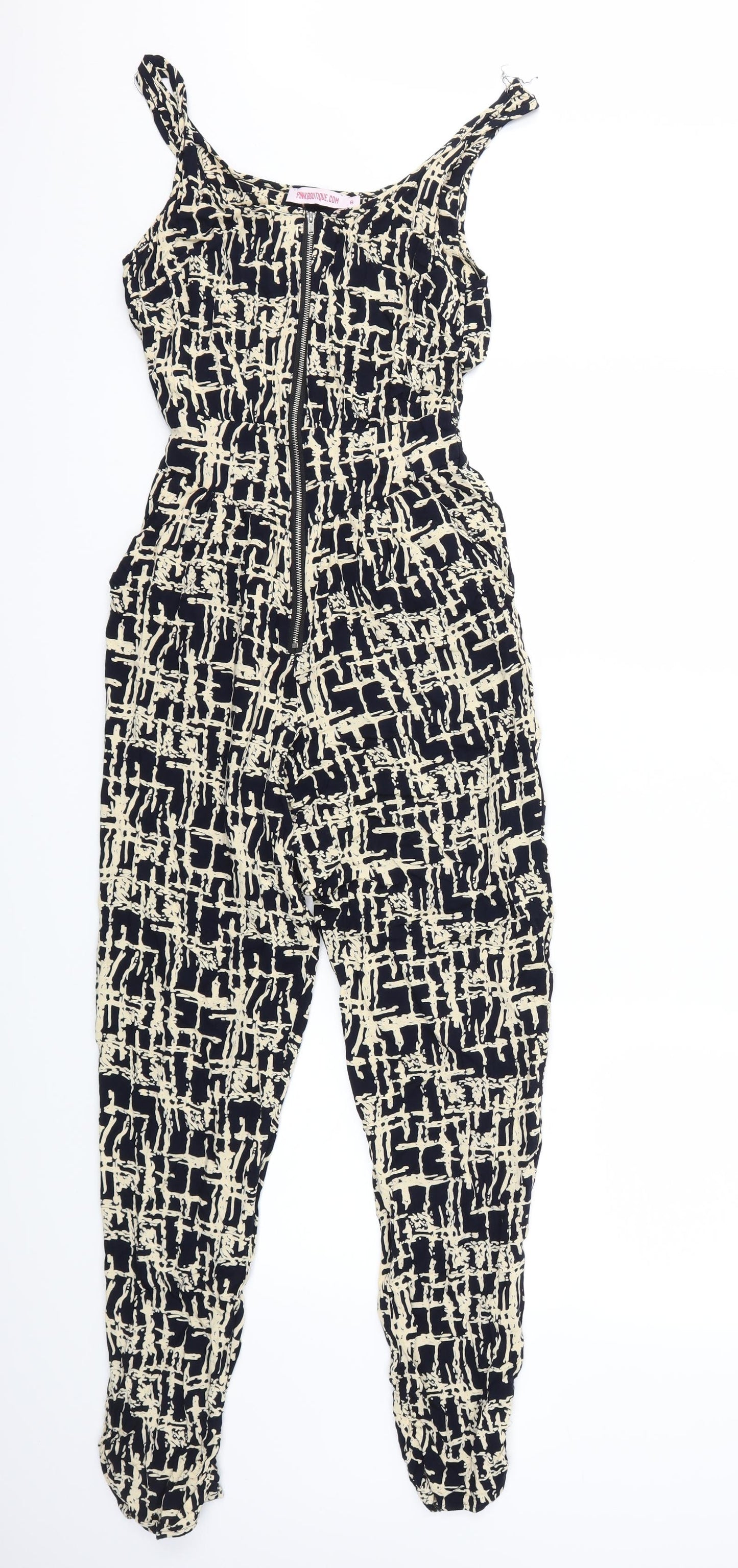 Pink Boutique Womens Blue Geometric  Unitard One-Piece Size 8