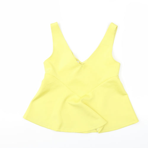 aikha Womens Yellow   Basic Blouse Size S