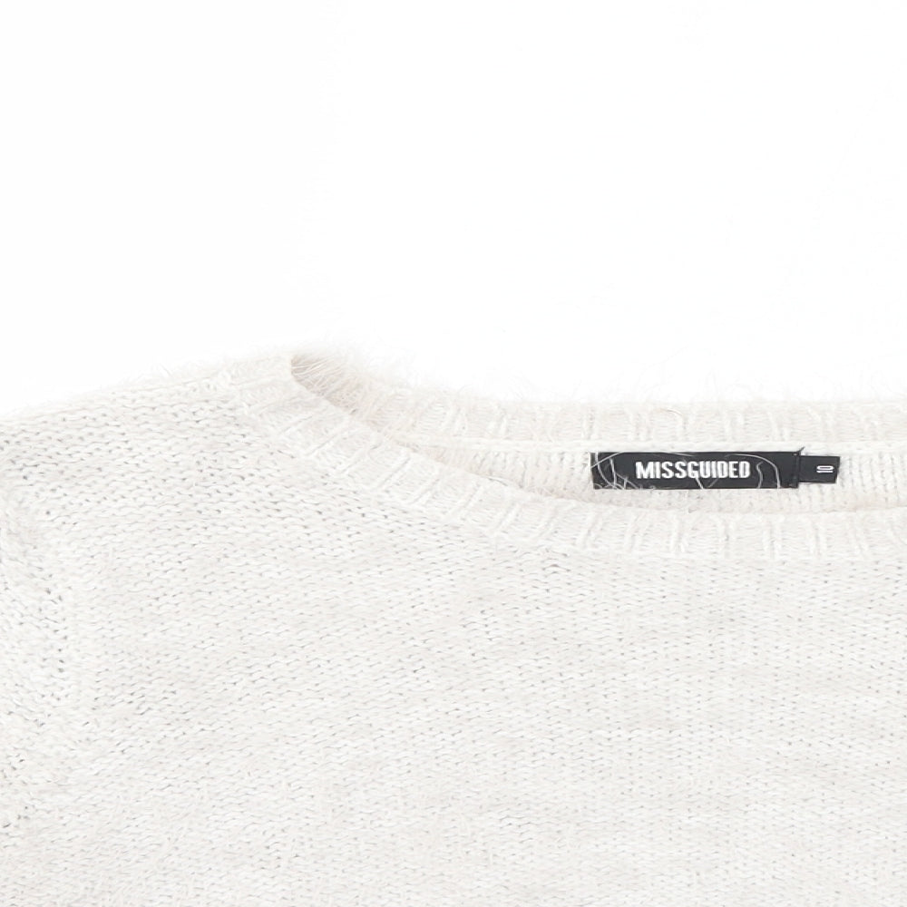 Missguided Womens Grey  Knit Pullover Jumper Size 10