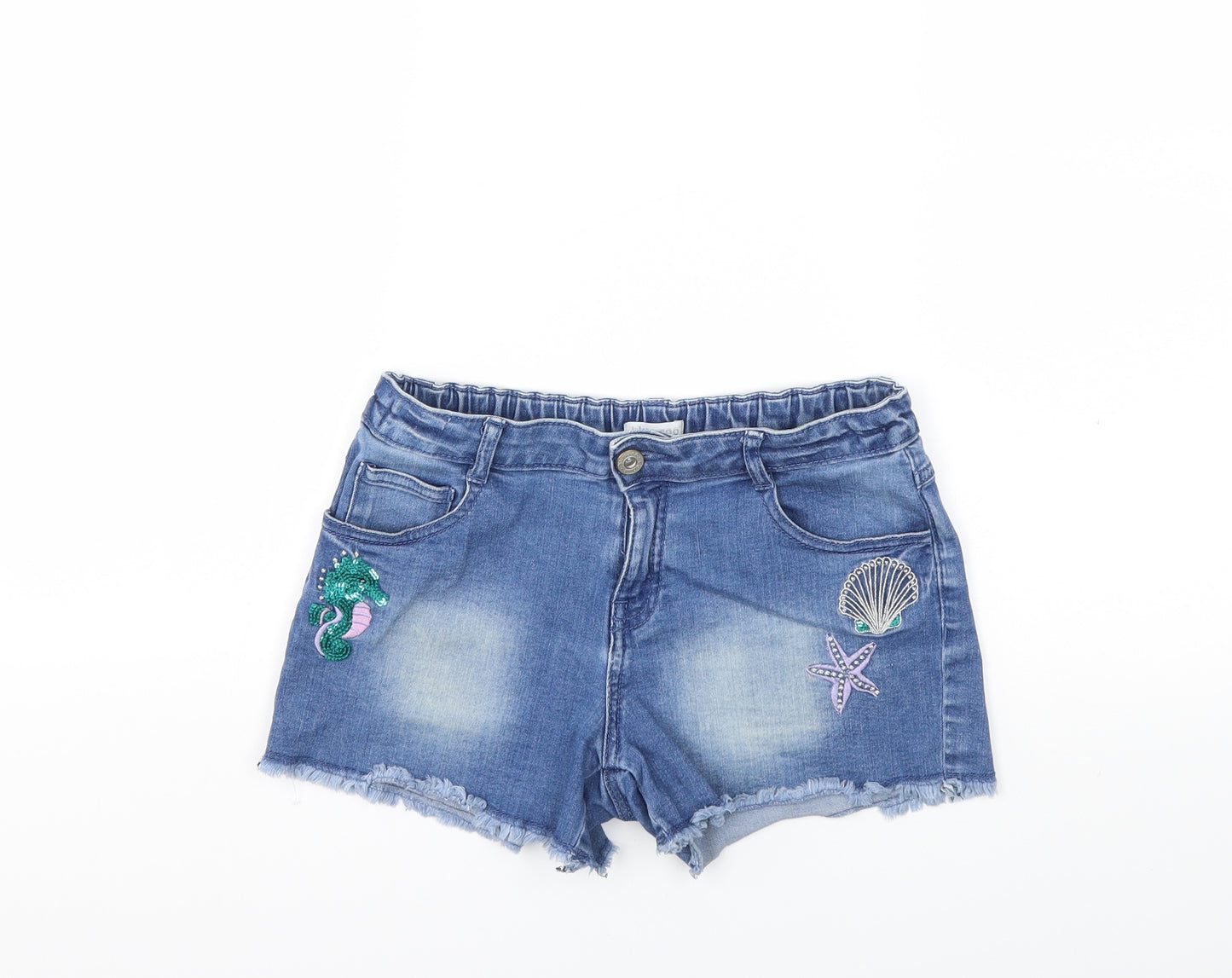 Blue Zoo Girls Blue  Denim Cut-Off Shorts Size 12 Years