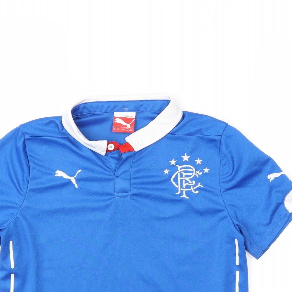 PUMA Boys Blue   Basic T-Shirt Size 12 Years  - Rangers FC