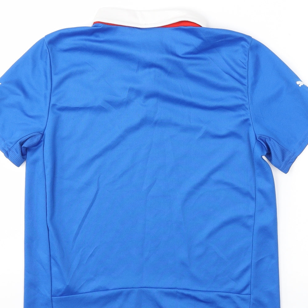 PUMA Boys Blue   Basic T-Shirt Size 12 Years  - Rangers FC
