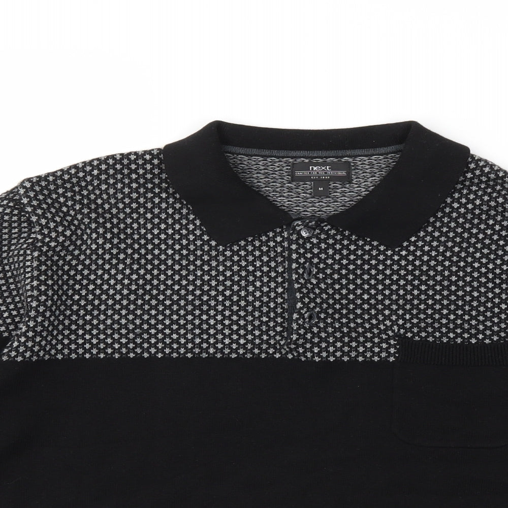 NEXT Mens Black  Knit Pullover Jumper Size M