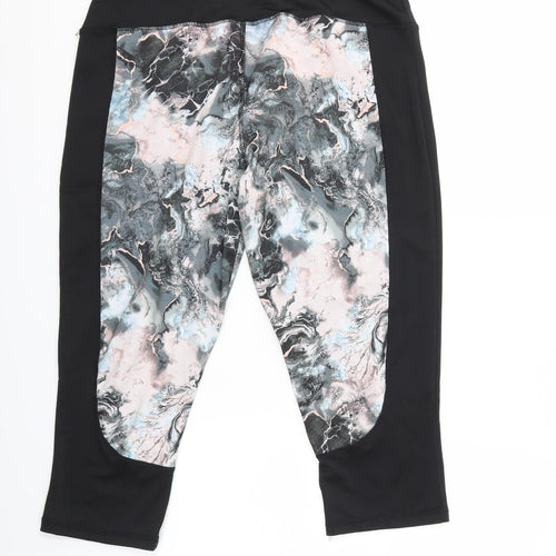 workout Womens Black   Compression Leggings Size 16 L21 in