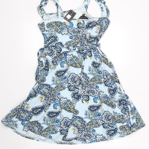 Dorothy Perkins Womens Blue Paisley  Fit & Flare  Size 12