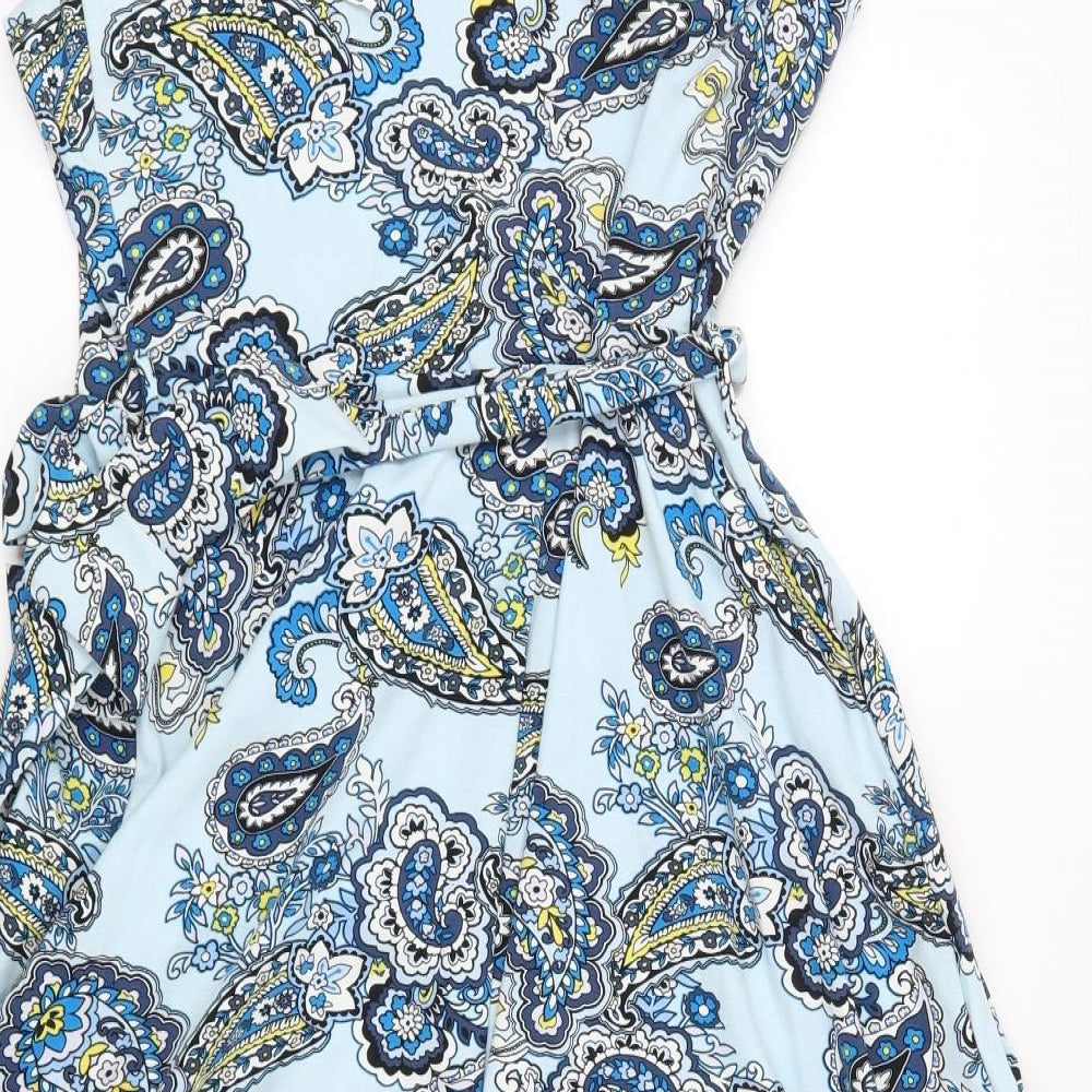 Dorothy Perkins Womens Blue Paisley  Fit & Flare  Size 12