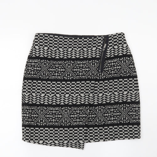 Marks and Spencer Womens Black Geometric  Mini Skirt Size 12