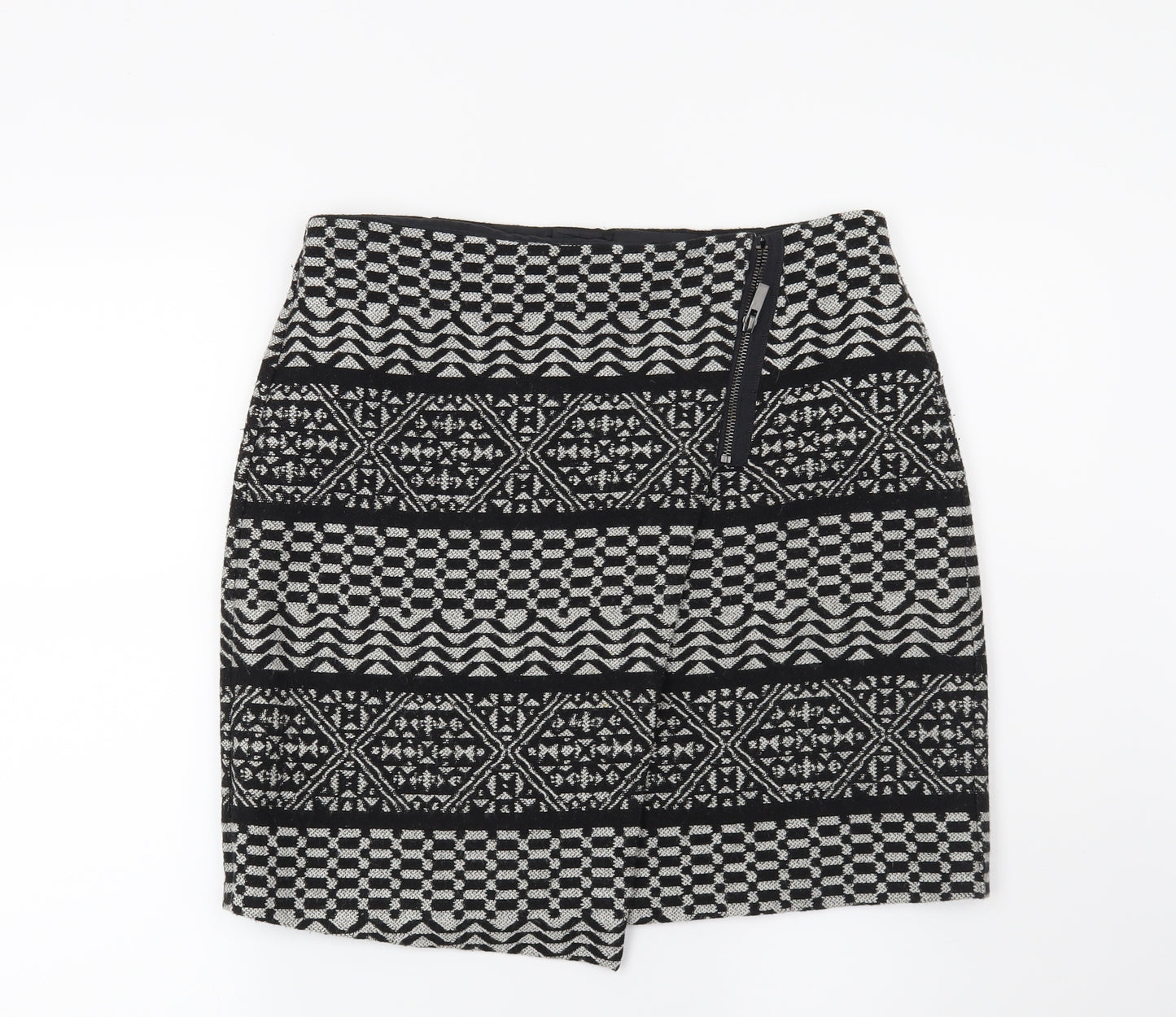 Marks and Spencer Womens Black Geometric  Mini Skirt Size 12